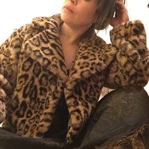 Felina Faux Fur Leopard Short Coat by Current Air
